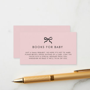 Elegant Minimal Bow Baby Shower Enclosure Card 