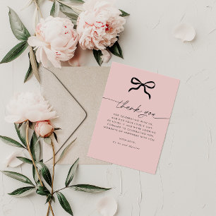 Elegant Minimal Bow Baby Shower Thank You Card