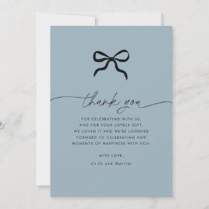 Elegant Minimal Bow Baby Shower Thank You Card