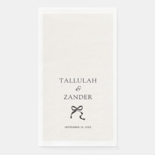 Elegant Minimal Bow Wedding Napkin