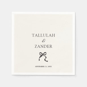 Elegant Minimal Bow Wedding Napkin