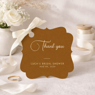 Elegant Minimal Bridal Shower Thank You Tag
