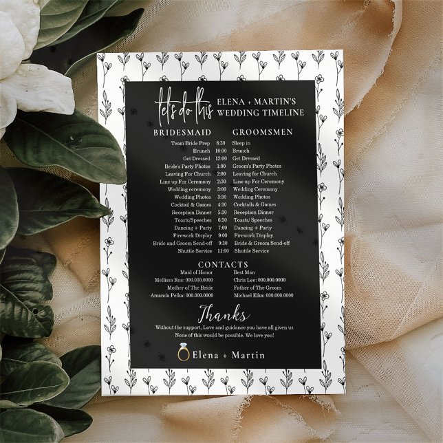 Elegant Minimal Bridal Wedding Day Timeline (Creator Uploaded)