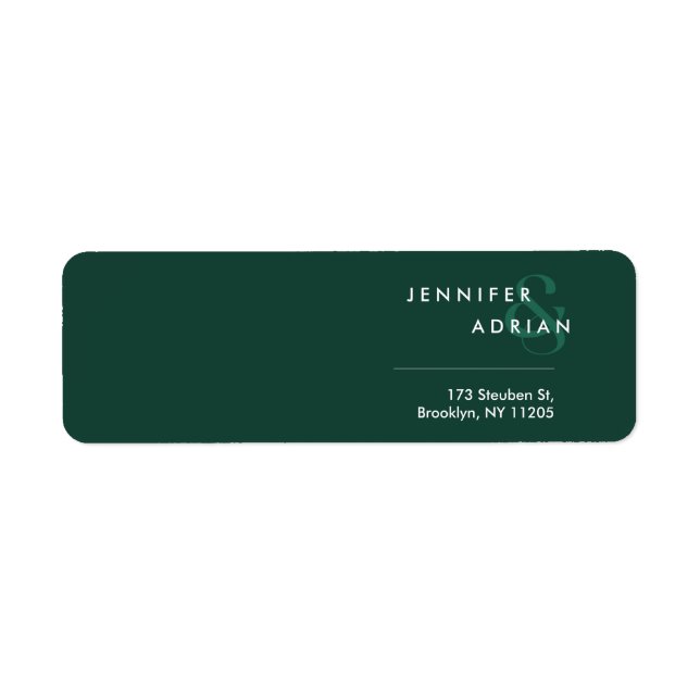 Elegant Minimal Brunswick Green Modern Wedding  (Front)
