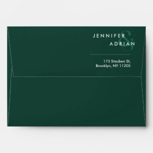 Elegant Minimal Brunswick Green Modern Wedding Envelope