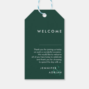 Elegant Minimal Brunswick Green Modern Wedding  Gift Tags