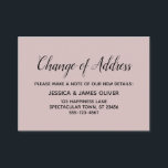 Elegant, Minimal Change of Address Dusty Rose Card<br><div class="desc">Keep your friends and family up to date with your new address using these simple, elegant enclosure cards. Versatile notes read "Change of Address" on the front and "Keep in Touch!" on the back, using a modern, casual, handwritten script font. Use the template fields to add all your details to...</div>