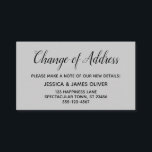 Elegant, Minimal Change of Address Grey Card<br><div class="desc">Keep your friends and family up to date with your new address using these simple, elegant enclosure cards. Versatile notes read "Change of Address" on the front and "Keep in Touch!" on the back, using a modern, casual, handwritten script font. Use the template fields to add all your details to...</div>