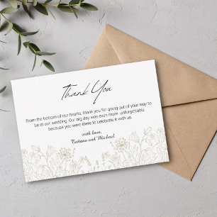 elegant minimal chic  botanical wedding thank you  card