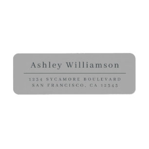Elegant Minimal Chic Gray Return Address Label