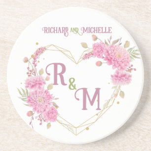 Elegant minimal Chic Initial letter monogram name Coaster