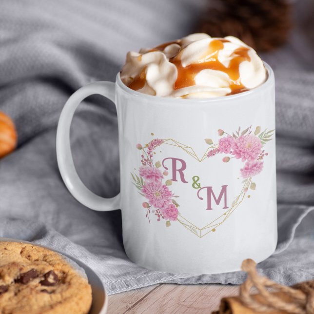 Elegant minimal Chic Initial letter monogram name Coffee Mug (Creator Uploaded)