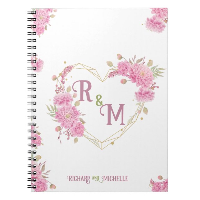 Elegant minimal Chic Initial letter monogram name Notebook (Front)