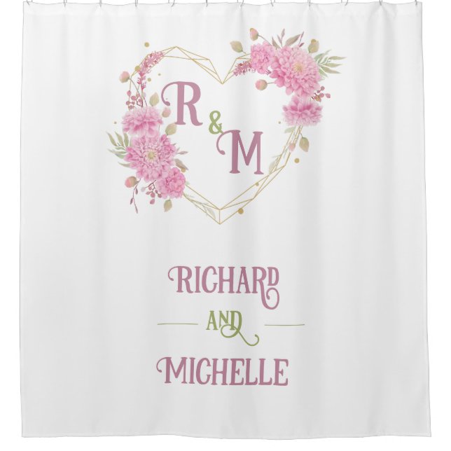 Elegant minimal Chic Initial letter monogram name Shower Curtain (Front)