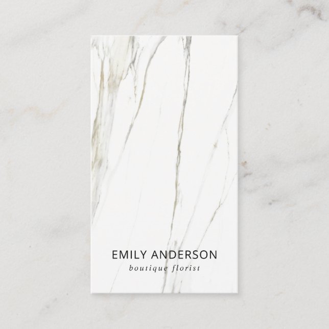 ELEGANT MINIMAL CHIC MARBLE TEXTURE PROFESSIONAL BUSINESS CARD (Front)