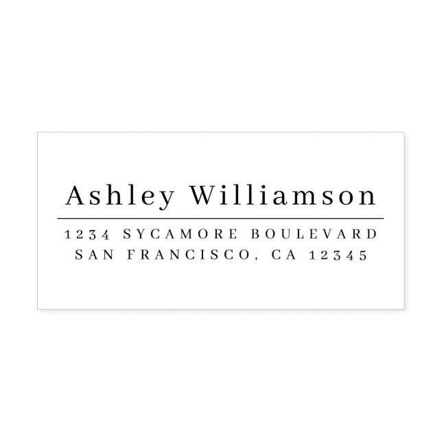 Elegant Minimal Chic Return Address Rubber Stamp (Imprint)