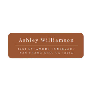 Elegant Minimal Chic TerraCotta Return Address