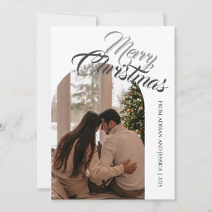 Elegant Minimal Christmas   Modern Family 1 Photo Holiday Card