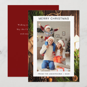 Elegant Minimal Christmas   Modern Family 1 Photo Holiday Card