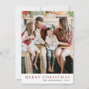 Elegant Minimal Christmas   Modern Family 1 Photo Holiday Card