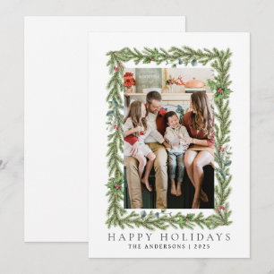 Elegant Minimal Christmas   Modern Family 1 Photo Holiday Card