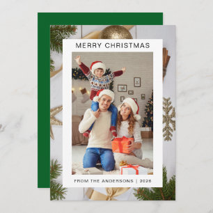 Elegant Minimal Christmas   Modern Family 1 Photo Holiday Card
