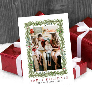 Elegant Minimal Christmas   Modern Family 1 Photo Holiday Card