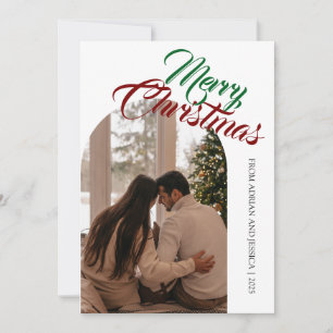 Elegant Minimal Christmas   Modern Family 1 Photo Holiday Card
