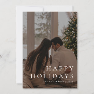 Elegant Minimal Christmas   Modern Family 1 Photo Holiday Card