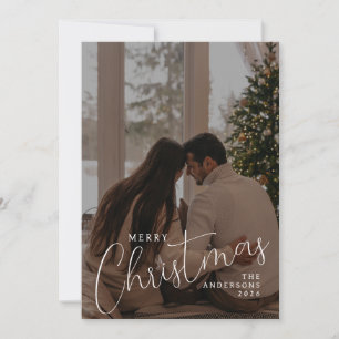 Elegant Minimal Christmas   Modern Family 1 Photo Holiday Card