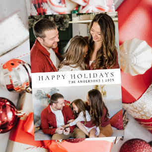 Elegant Minimal Christmas   Modern Family 2 Photo Holiday Card