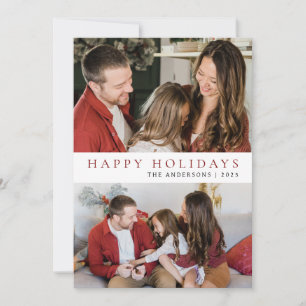 Elegant Minimal Christmas   Modern Family 2 Photo Holiday Card