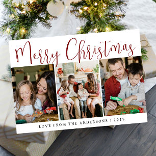 Elegant Minimal Christmas   Modern Family 3 Photo  Holiday Card