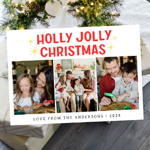 Elegant Minimal Christmas   Modern Family 3 Photo  Holiday Card