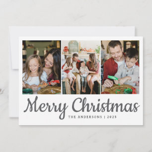 Elegant Minimal Christmas   Modern Family 3 Photo  Holiday Card
