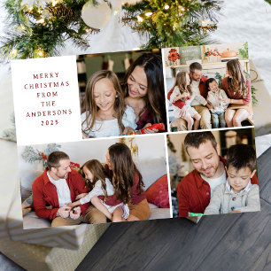 Elegant Minimal Christmas   Modern Family 4 Photo  Holiday Card