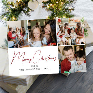 Elegant Minimal Christmas   Modern Family 4 Photo  Holiday Card