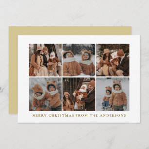 Elegant Minimal Christmas   Modern Family 6 Photo Holiday Card
