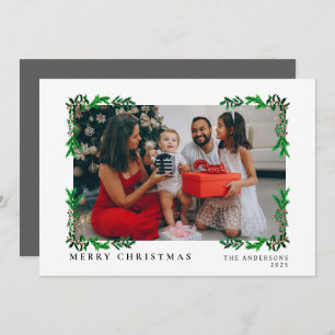 Elegant Minimal Christmas Modern Family Portrait Holiday Card
