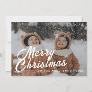 Elegant Minimal Christmas   Modern Family Portrait Holiday Card