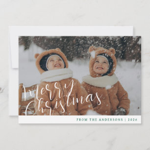 Elegant Minimal Christmas Modern Family Portrait Holiday Card