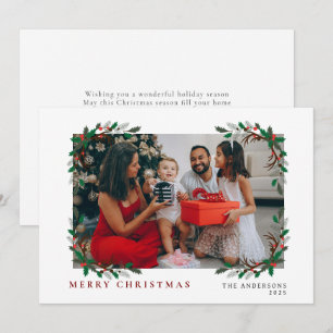 Elegant Minimal Christmas   Modern Family Portrait Holiday Card