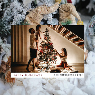 Elegant Minimal Christmas   Modern Family Portrait Holiday Card