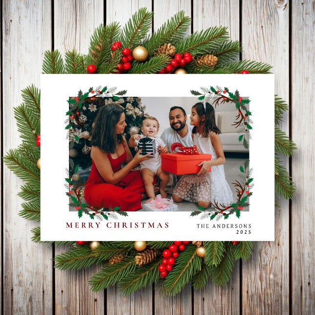 Elegant Minimal Christmas | Modern Family Portrait Holiday Card (Creator Uploaded)