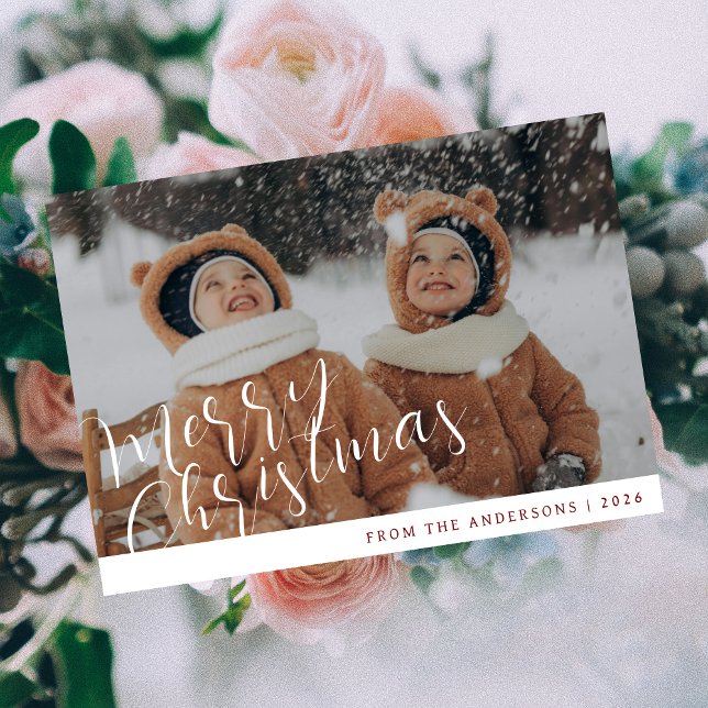 Elegant Minimal Christmas | Modern Family Portrait Holiday Card (Creator Uploaded)