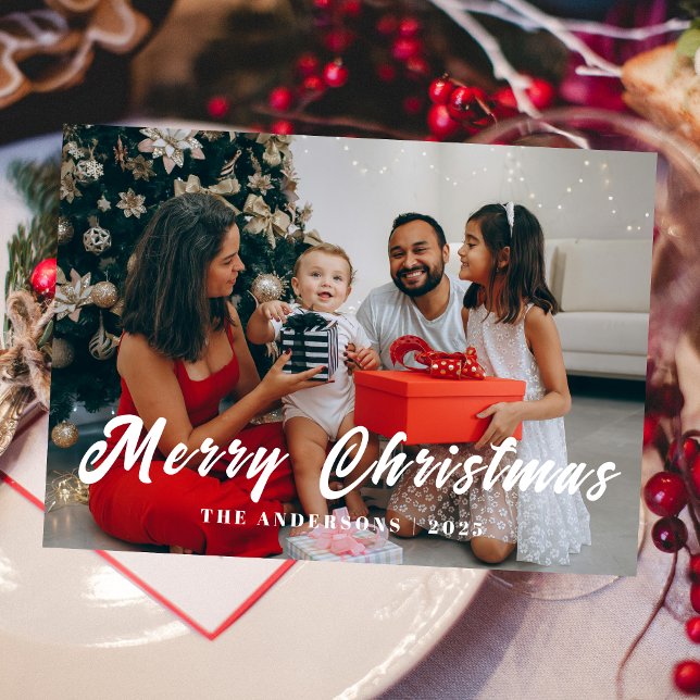 Elegant Minimal Christmas | Modern Family Portrait Holiday Card (Creator Uploaded)