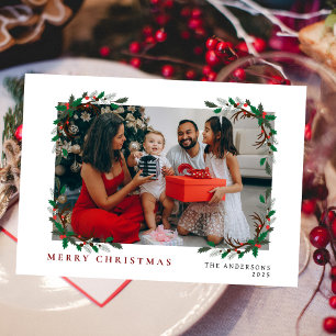 Elegant Minimal Christmas   Modern Family Portrait Holiday Card