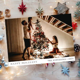 Elegant Minimal Christmas   Modern Family Portrait Holiday Card