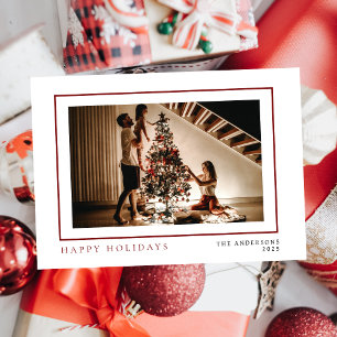 Elegant Minimal Christmas   Modern Family Portrait Holiday Card
