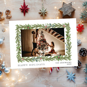 Elegant Minimal Christmas   Modern Family Portrait Holiday Card